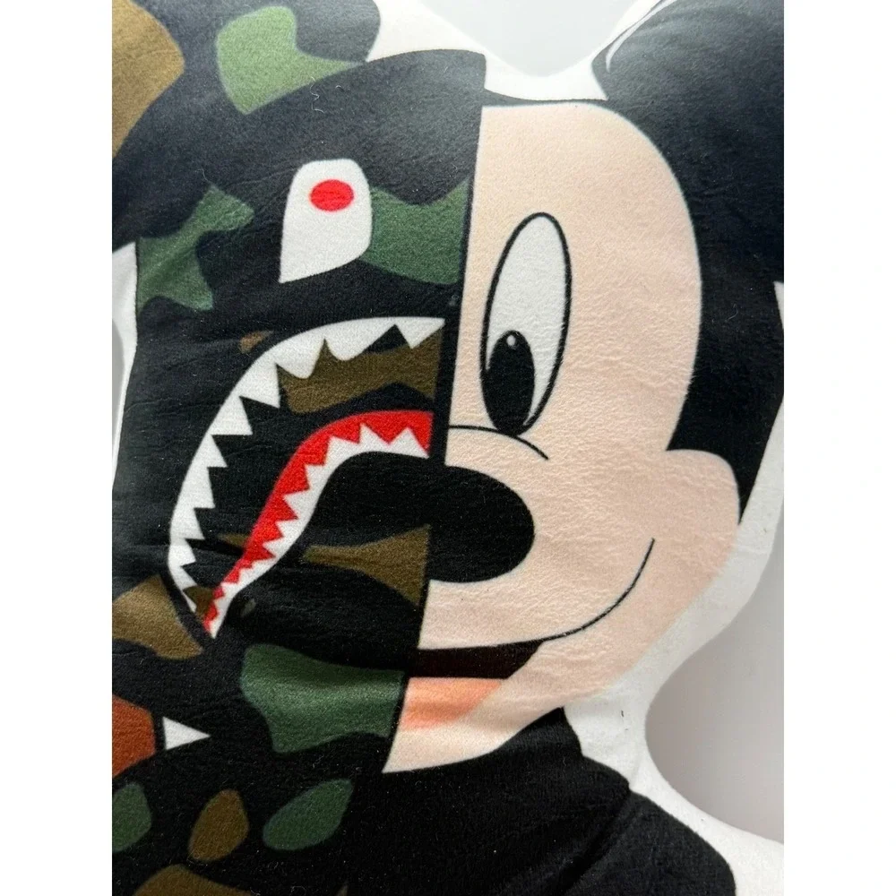BAPE Supreme Mickey Mouse Shark Camo Baby Milo‎ Plush Pillow Streetwear Decor